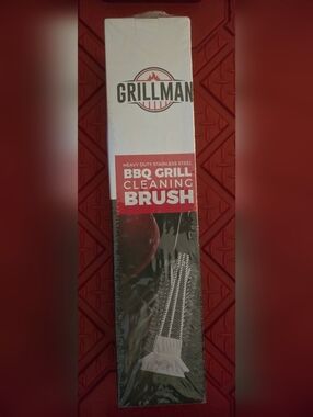 NIB - GRILLMAN BBQ Grill Cleaning Brush - White & Red